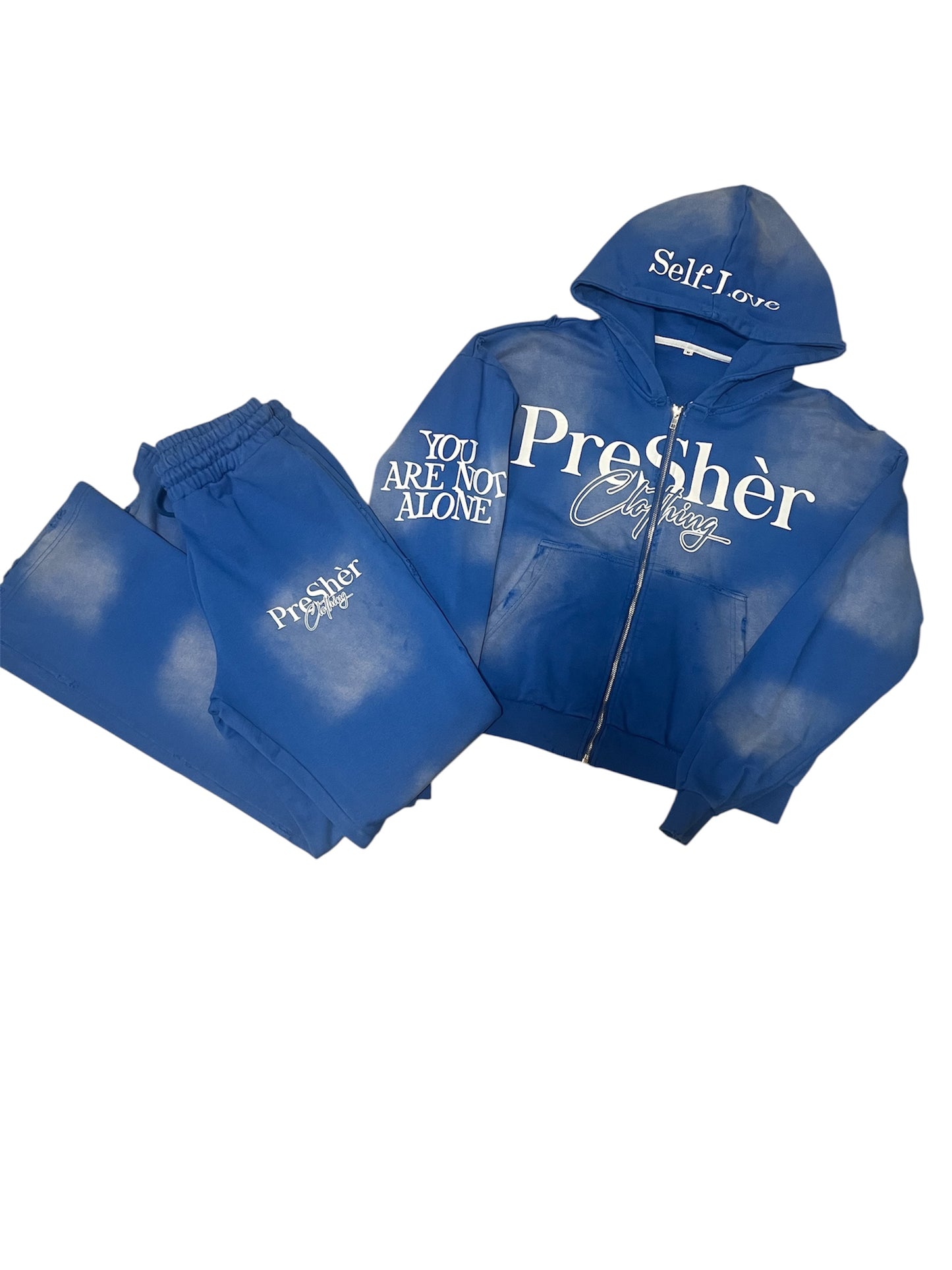 YMHM ZIPUP ACID WASH SWEATSUIT
