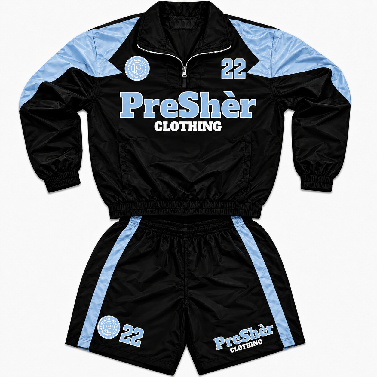 Preshèr Windbreaker Shorts Set